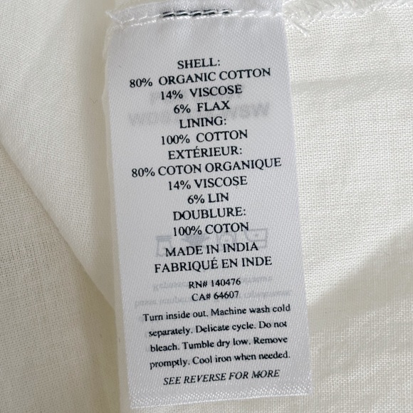 Faherty Annabelle Whisper White Organic Cotton Dress Size XS NWT - Picture 8 of 8